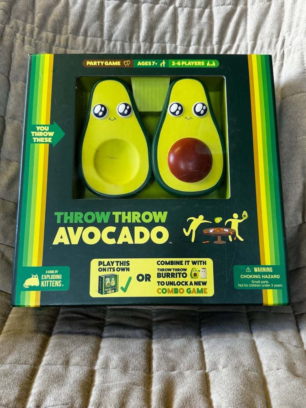 Throw Throw Avocado Party Game by Exploding Kittens with Bonus Game.